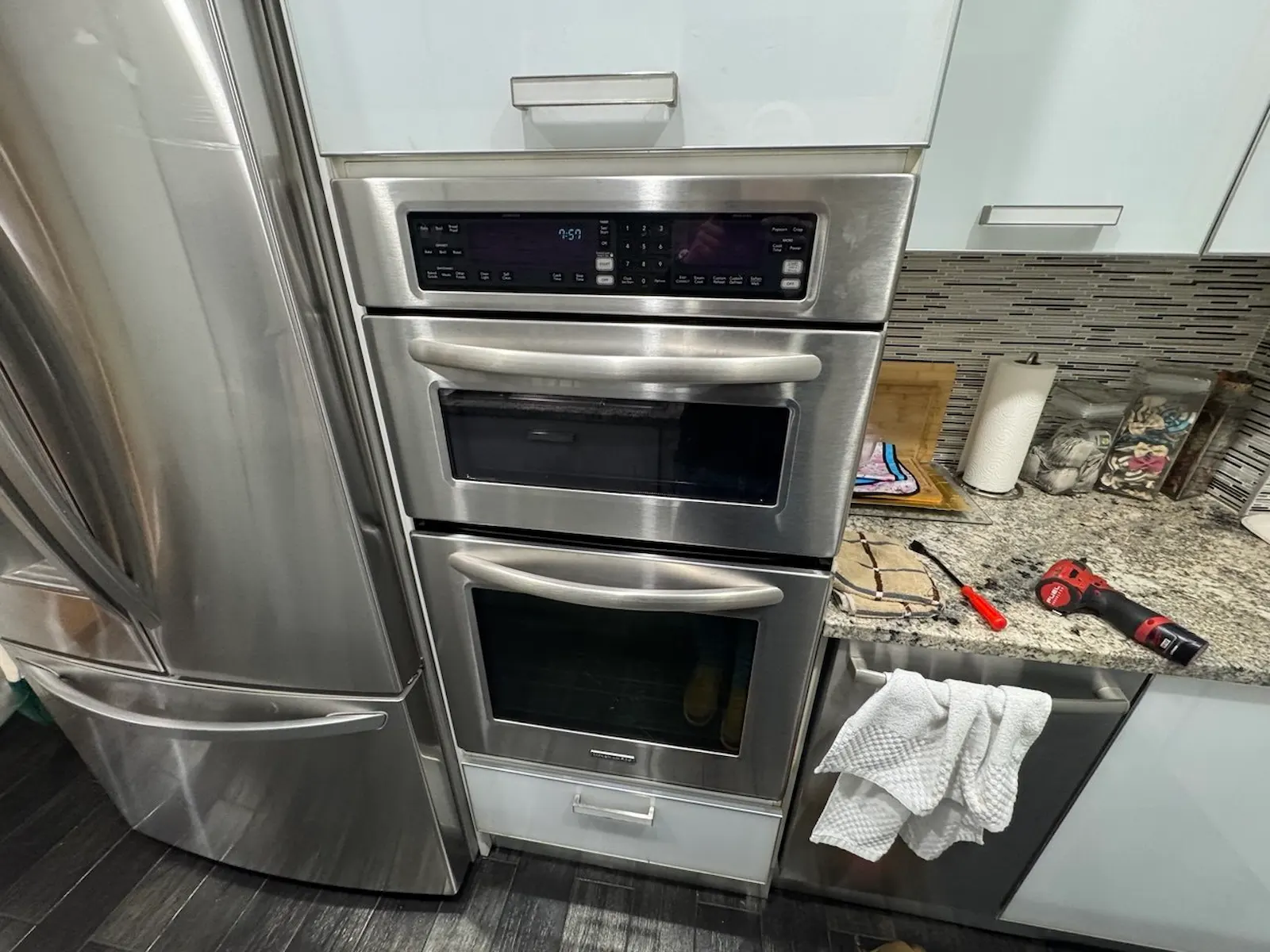 Built-in double wall oven repair in a NYC home